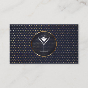Cartão De Visita Martini / Mixologia  Dourado Padrão Metálico