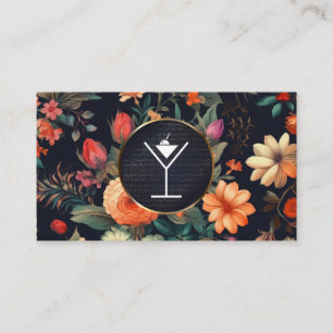 Cartão De Visita Martini / Mixologia Fundo Floral