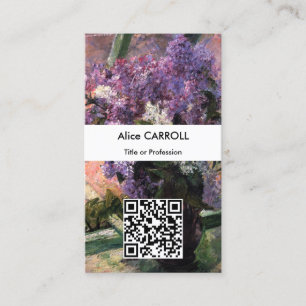 Cartão De Visita Mary Cassatt - Lilases em uma janela - Código QR
