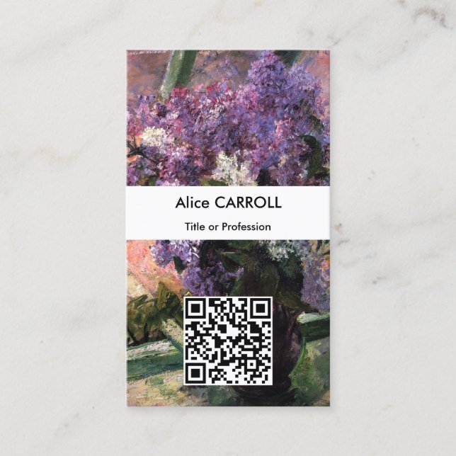 Cartão De Visita Mary Cassatt - Lilases em uma janela - Código QR (Frente)