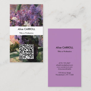 Cartão De Visita Mary Cassatt - Lilases numa Janela - Código QR