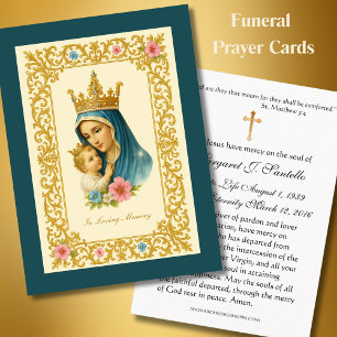 Cartão De Visita Mary Jesus Cristo Memorial Funeral Católico Santa 