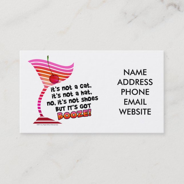 Cartão De Visita ... mas tem BEBIDA! (Frente)