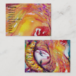 Cartão De Visita MÁSCARA AMARELO COM Beleza ROSA VERMELHA Compor Ar
