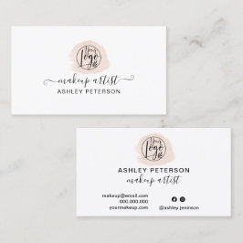 Cartão De Visita Máscara de logotipo rosa simples e minimalista