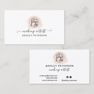 Cartão De Visita Máscara de logotipo rosa simples e minimalista