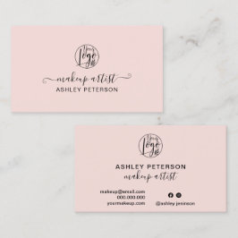 Cartão De Visita Máscara de logotipo simples e cor-de-rosa