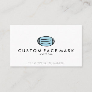 Cartão De Visita Máscara Facial Designer Azul