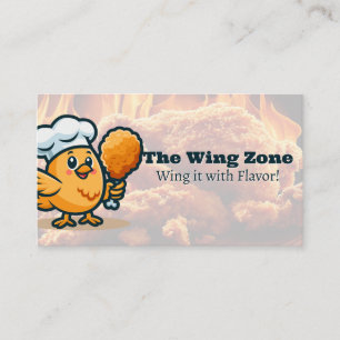 Cartão De Visita Mascote de pássaro bonito   Restaurante de frango 