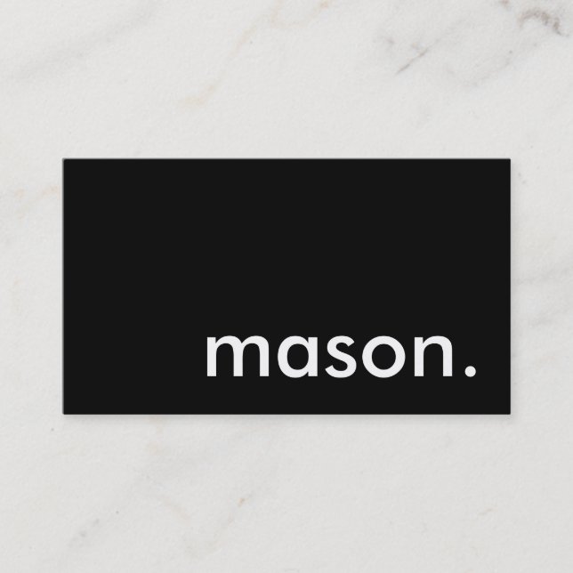 Cartão De Visita Mason. (Frente)