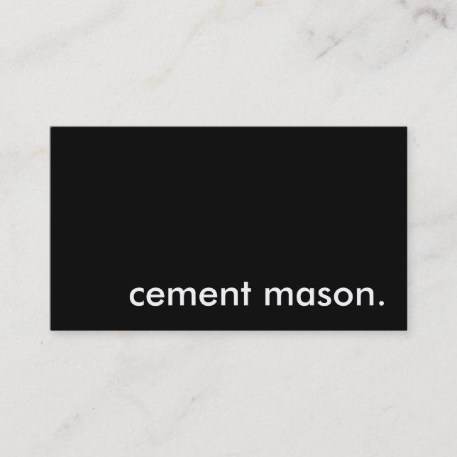 Cartão De Visita Mason de cimento. (Frente)