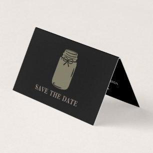 Cartão De Visita Mason Jar, Photo Save The Date Card