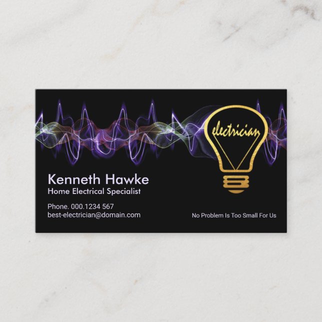 Cartão De Visita Massa Elétrica Dourada de Carga Colorida (Frente)