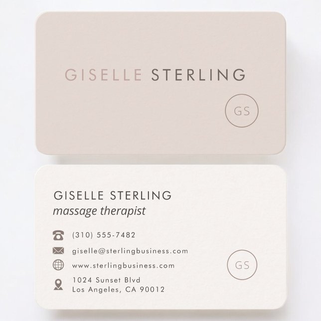 Cartão De Visita Massage Therapist Feminine Professional (Criador carregado)