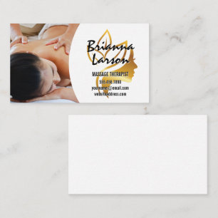 Cartão De Visita Massage Therapist   Logotipo de beleza