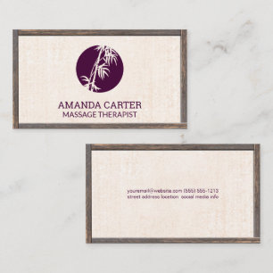 Cartão De Visita Massage Therapist   Quadro de madeira do Ícone de