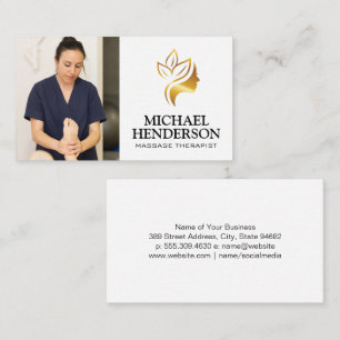 Cartão De Visita Massage Therapist   Terapêutica Para Massagem De 