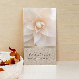 Cartão De Visita Massage Therapy Classy Flower & Burlap Healing Spa