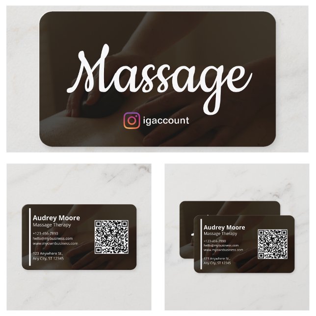 Cartão De Visita Massagem de Modelo Holística nos Design de Terapia (Massage Therapy Templates Design Holistic Massage Business Card
)