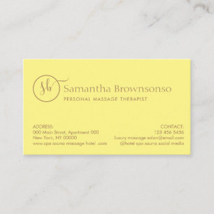 Cartão De Visita Massagem de Retreat de Spa de Quente Amarelo