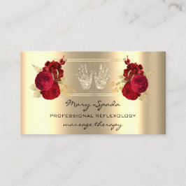 Cartão De Visita Massagem Reflexologia Reiki Manda Frane Dourada Có