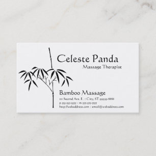 Cartão De Visita Massagem Terapista Japonês Jardim Bambu