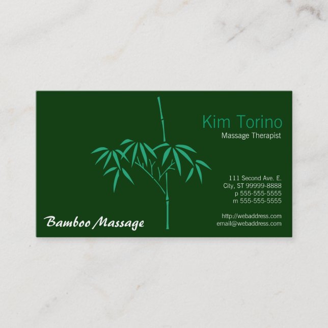 Cartão De Visita Massagem Terapista Jardim Bambu (Frente)