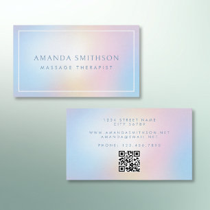 Cartão De Visita Massagem Terapista Leve Gradiente QR Gradient