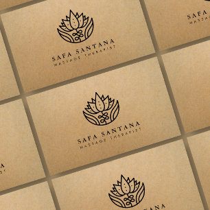 Cartão De Visita Massagem Terapista Lotus Flower Kraft
