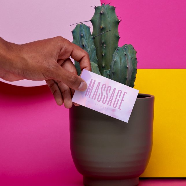 Cartão De Visita Massagem Terapista Pastel Purple Holographic (Criador carregado)