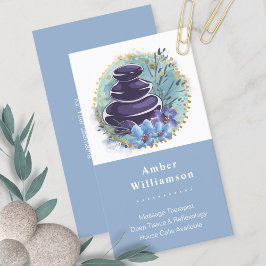 Cartão De Visita Massagem Terapista Salon Spa Stylist Zen Stones