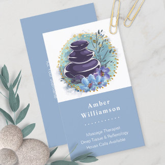 Cartão De Visita Massagem Terapista Salon Spa Stylist Zen Stones
