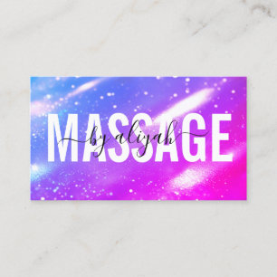 Cartão De Visita Massagem Terapista Típica Negada Holográfica