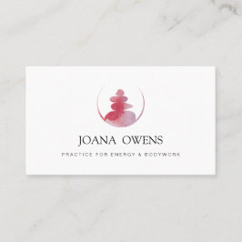 Cartão De Visita Massagem zen terapeuta Aquarela Rosa