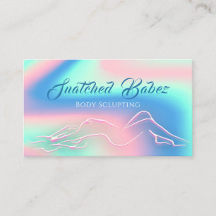 Cartão De Visita Massagens de logotipos holográficos de beleza de