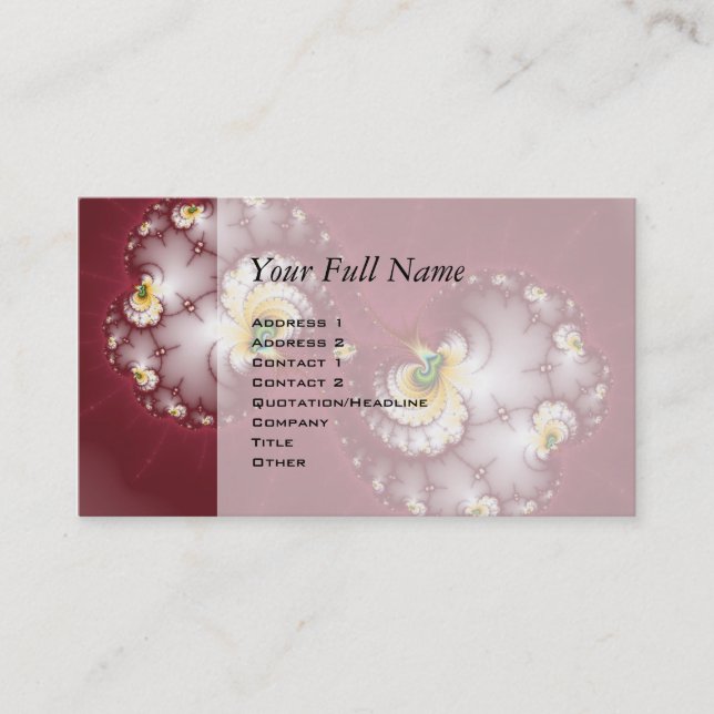 Cartão De Visita Mastigação Óssea de Cão - Fractal (Frente)