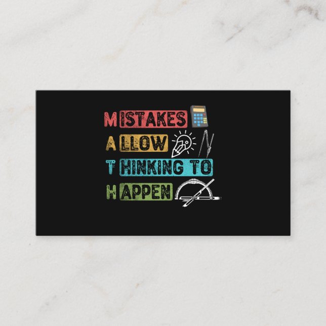 Cartão De Visita Matemática Engraçada. Erros Permitem Pensar Que Ac (Frente)