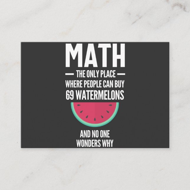Cartão De Visita Matemática. Engraçado Math Sarcasm Cote Gift (Frente)