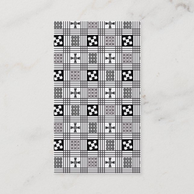 Cartão De Visita Matéria têxtil da África Ocidental de Adinkra (Frente)