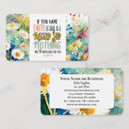 Cartão De Visita Mateus 17:20 Fé como uma Bíblia de Sementes de Mos