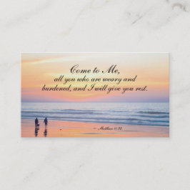 Cartão De Visita Matthew 11:28 Venha até mim todos que são Oceano F