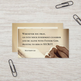 Cartão De Visita Matthew 6:6 Quando você reza Bíblia cristã Verso