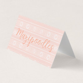 Cartão De Visita MAZIPOODLES Floral Striped Ribbed Knitting Name