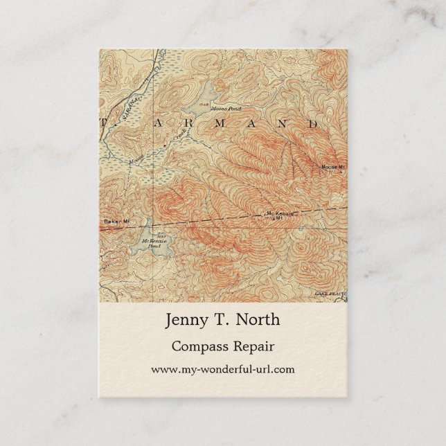 Cartão De Visita McKenzie e Moose Ponds, Detalhe da Montanha McKenz (Frente)