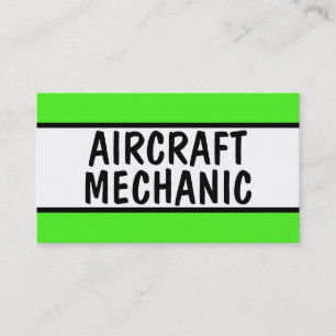 Cartão De Visita Mecânica da Aeronave Neon Green