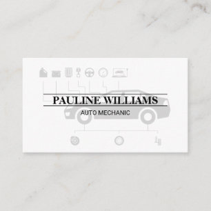 Cartão De Visita Mecânica   Engenheiro   Diagrama Automático