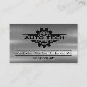Cartão De Visita Mecânica Metal Automotivo Auto Tech