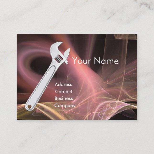 Cartão De Visita MECÂNICAS METÁLICAS WRENCH,Monograma de PLUMBERS (Frente)