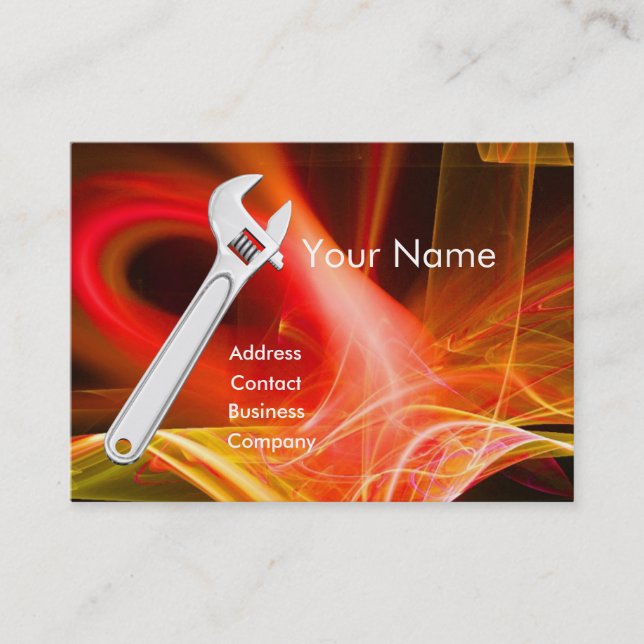 Cartão De Visita MECÂNICAS METÁLICAS WRENCH,Monograma de PLUMBERS (Frente)