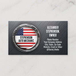 Cartão De Visita Mecânico Automático de Carro de Bandeira Patriótic